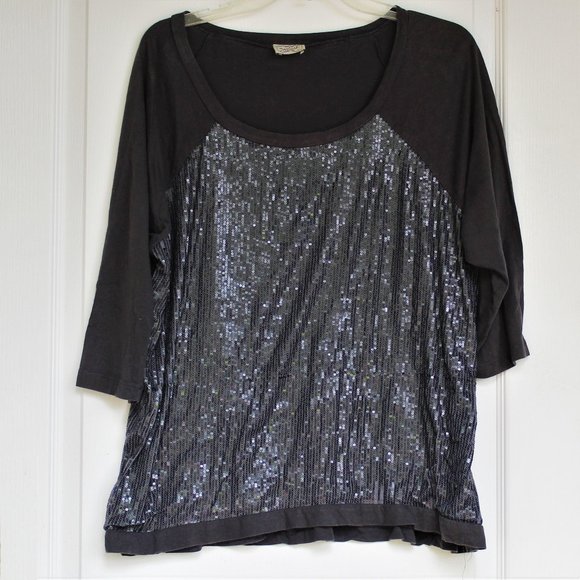 Eyelash Couture grey sequin blouse - Picture 1 of 5